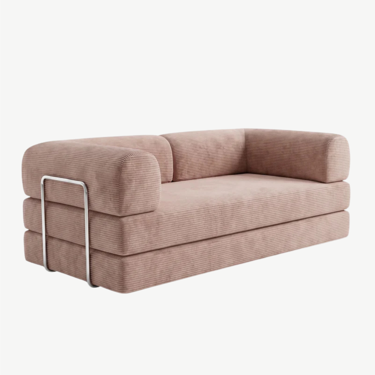 SORA 3-seater sofa bed in Blush corduroy