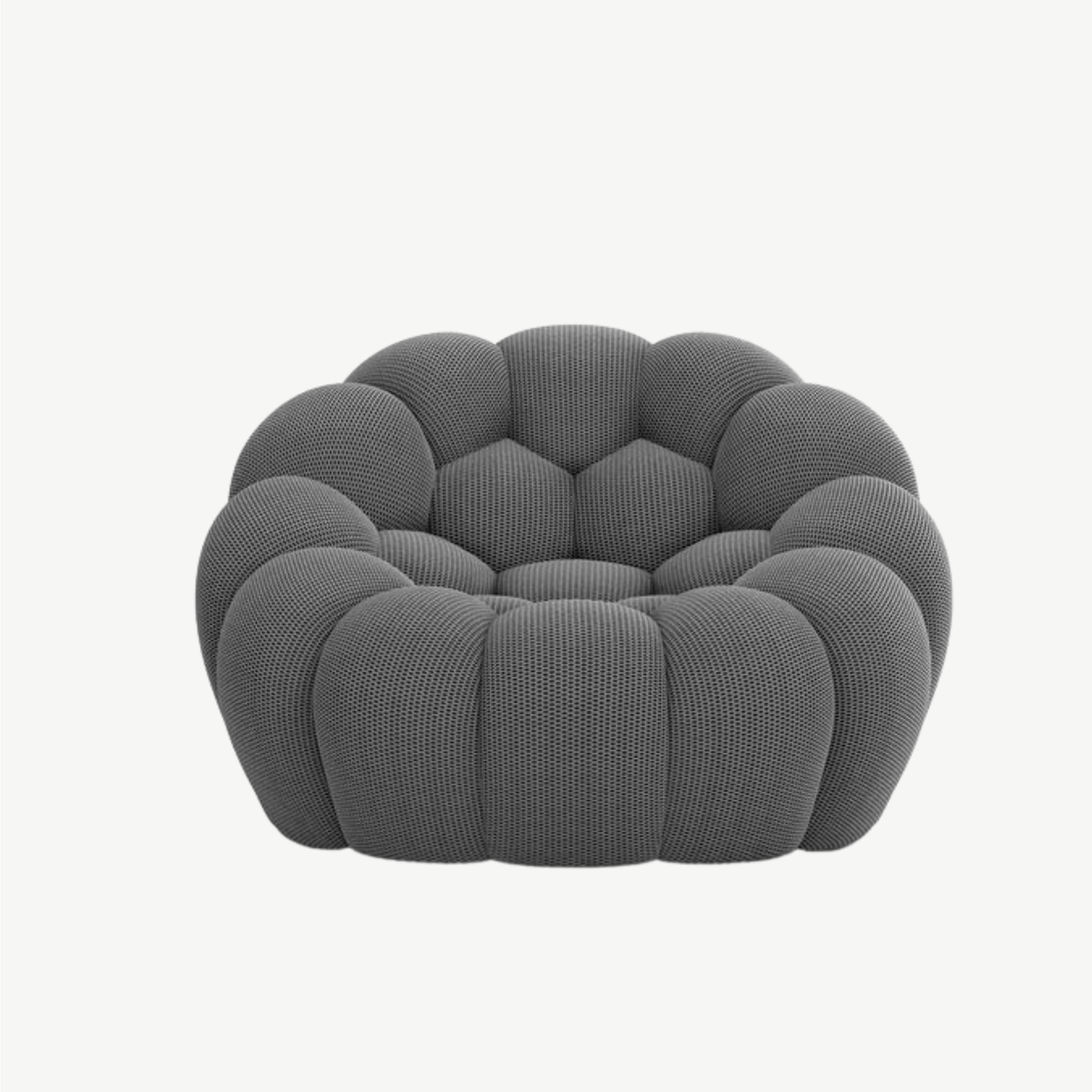 BULÉA Mini round armchair in Charcoal – studio view