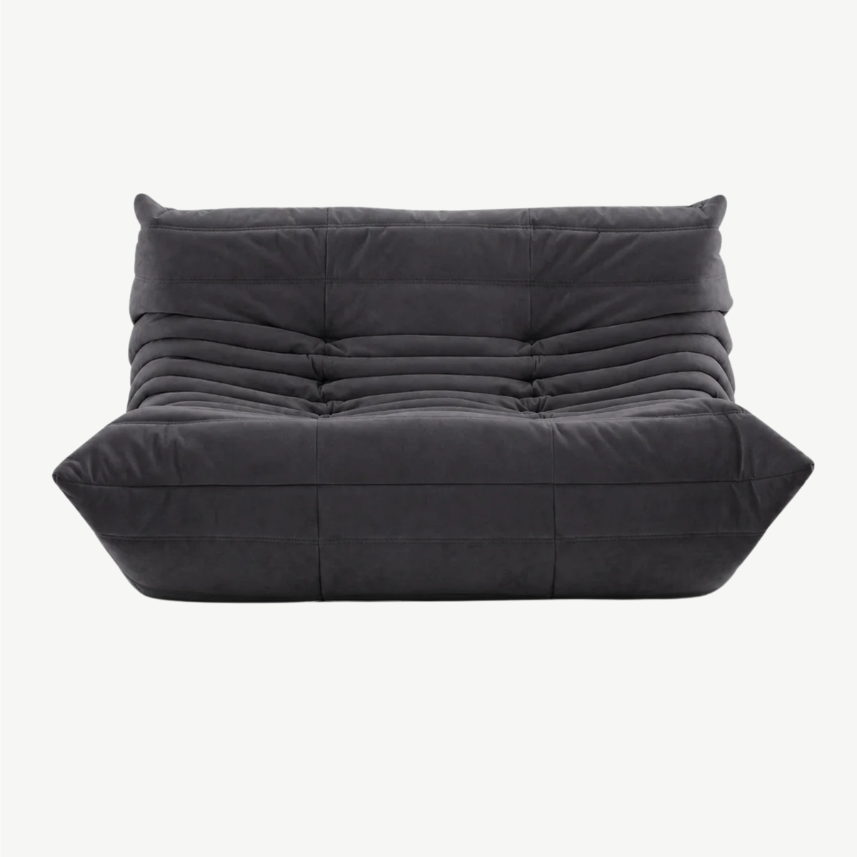 LUMA 2-seater low lounge sofa in Graphite – studio view