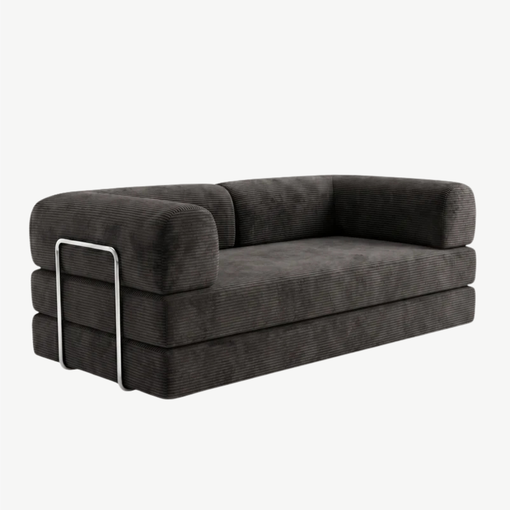 SORA 3-seater sofa bed in Charcoal corduroy