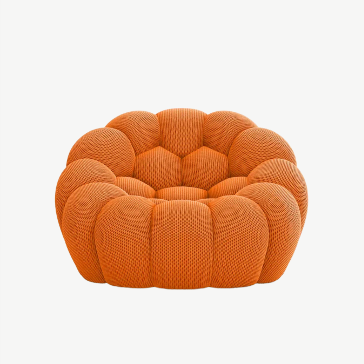 BULÉA Mini round armchair in Tangerine – studio view
