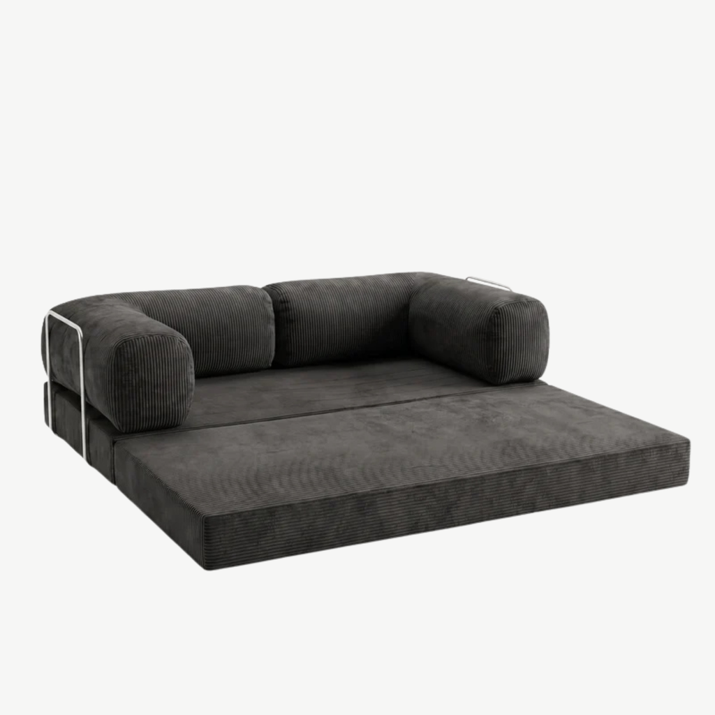 SORA 3-seater sofa bed in Charcoal corduroy – alternative view