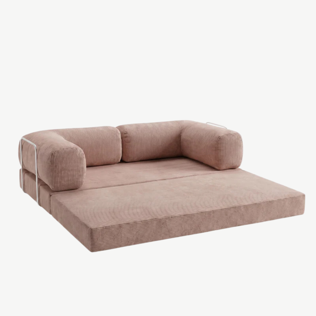 SORA 3-seater sofa bed in Blush corduroy – alternative view
