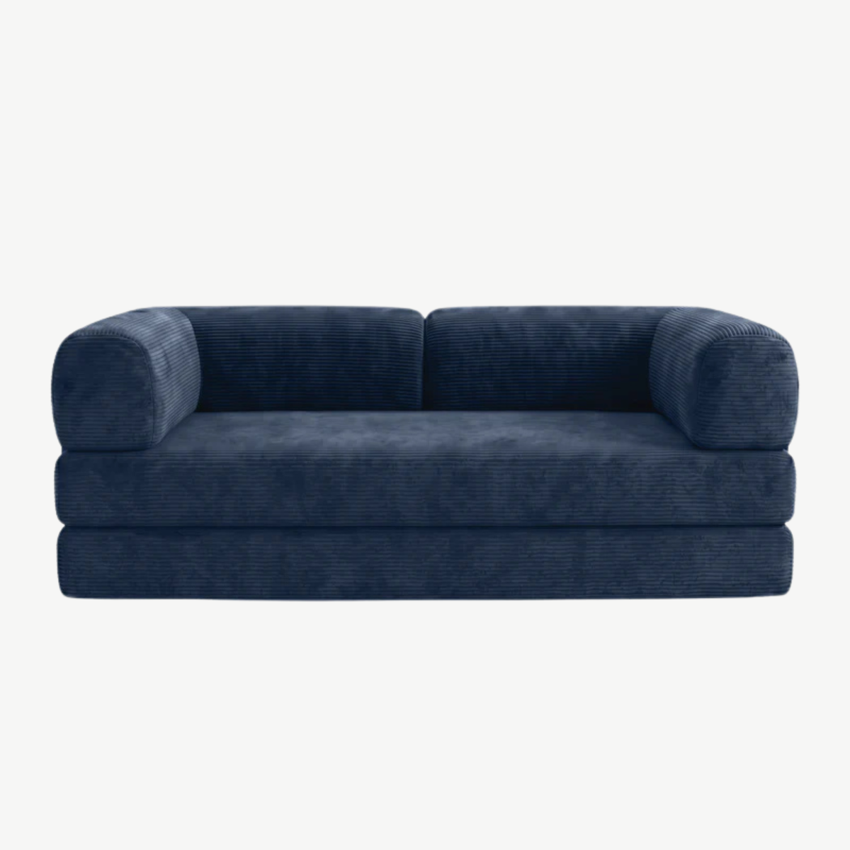 SORA 3-seater sofa bed in Midnight corduroy – studio view