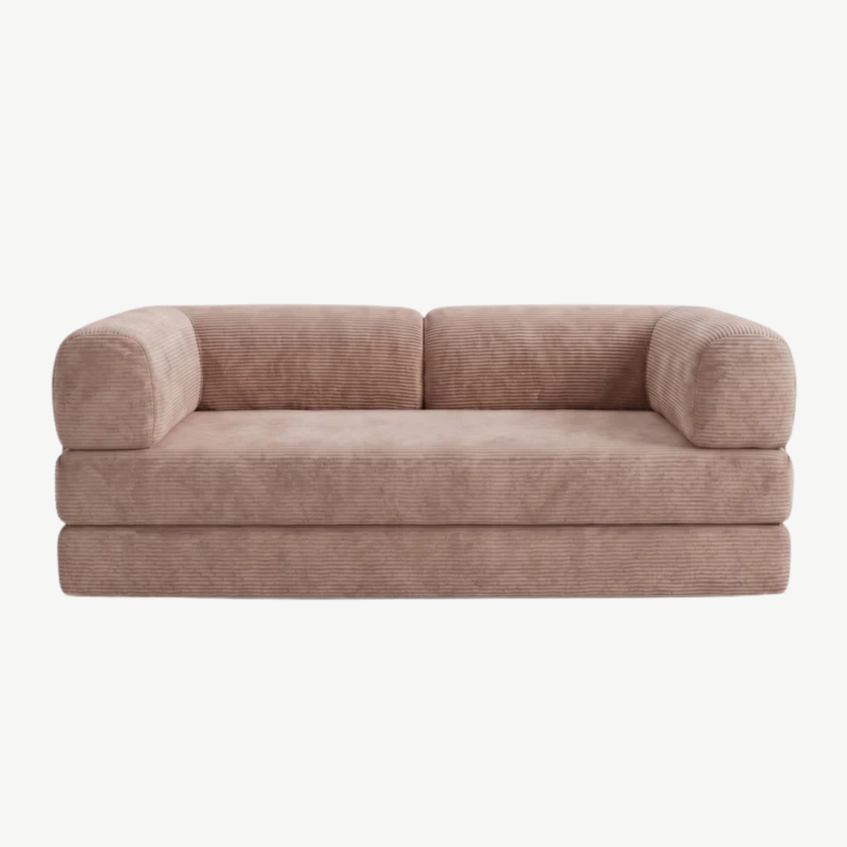SORA 3-seater sofa bed in Blush corduroy – studio view