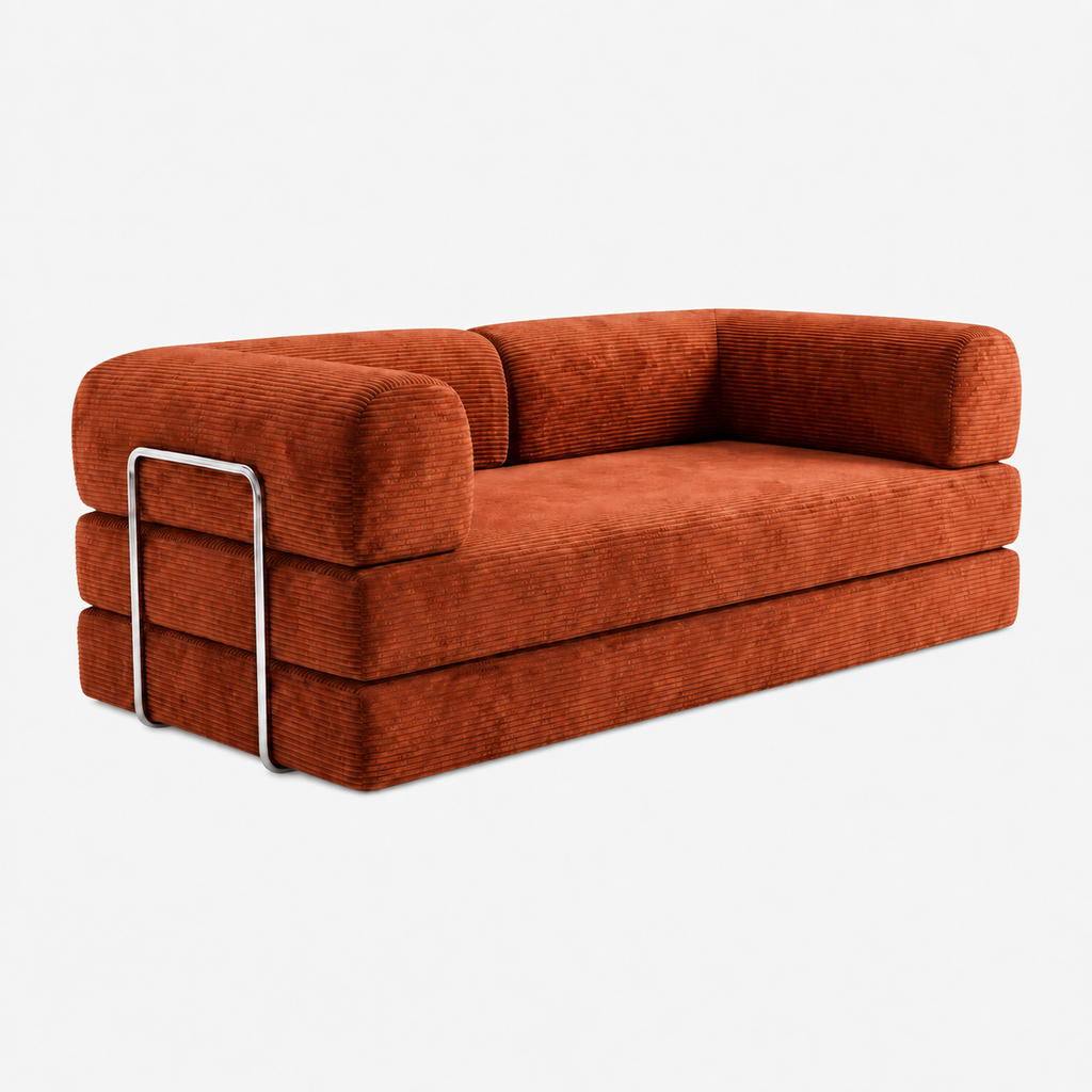 SORA 3-seater sofa bed in Copper corduroy