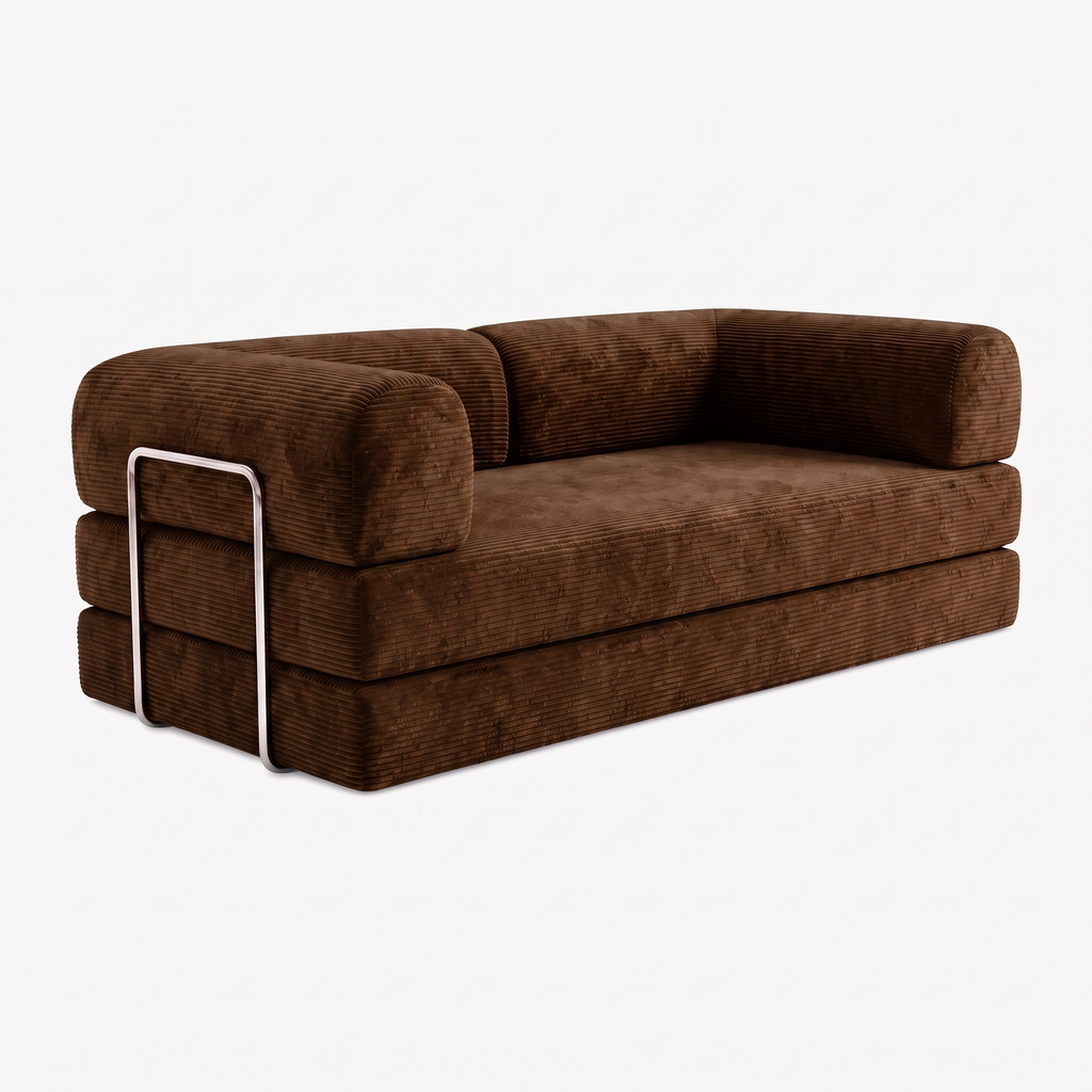 SORA 3-seater sofa bed in Mocha corduroy