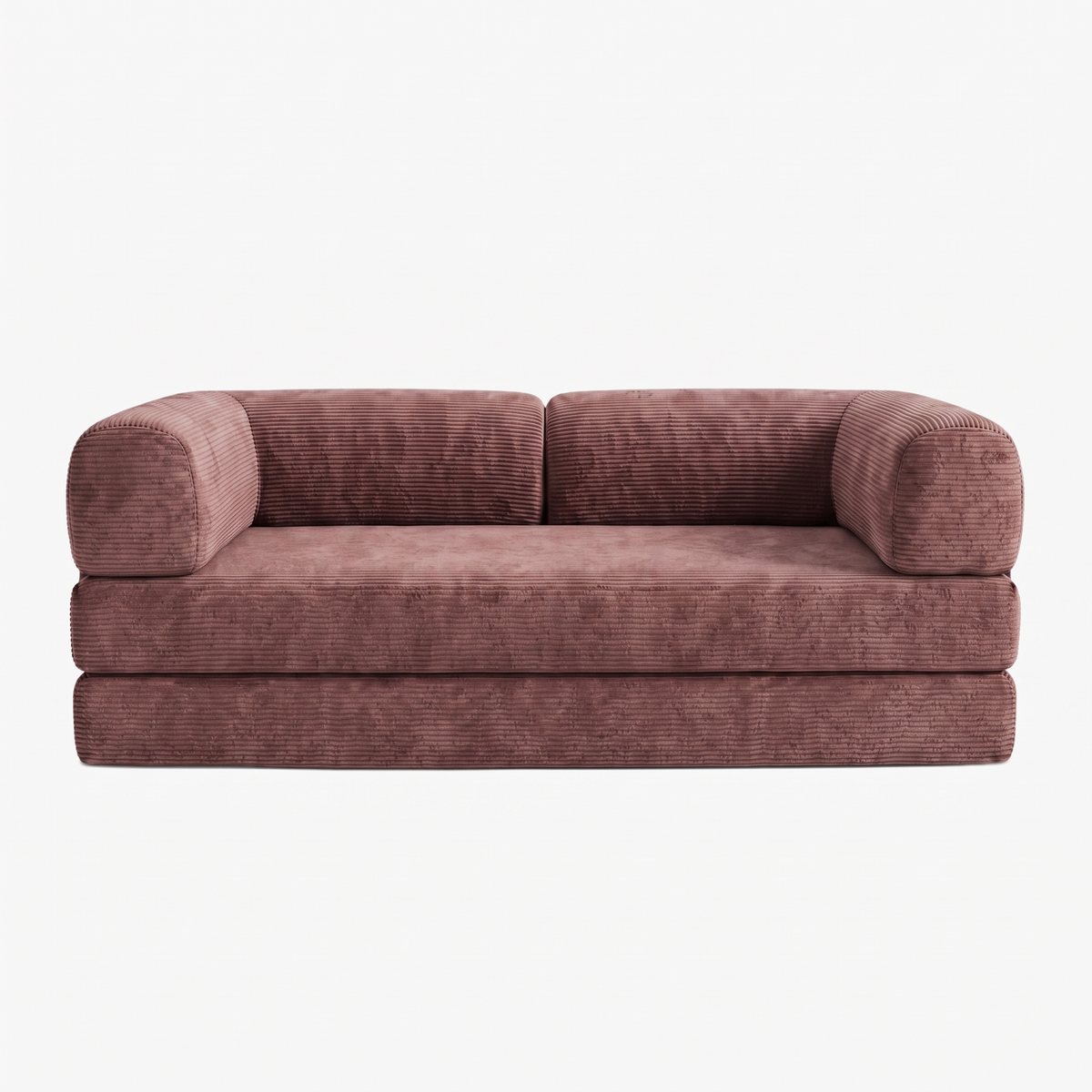 SORA 3-seater sofa bed in Fig corduroy – studio view