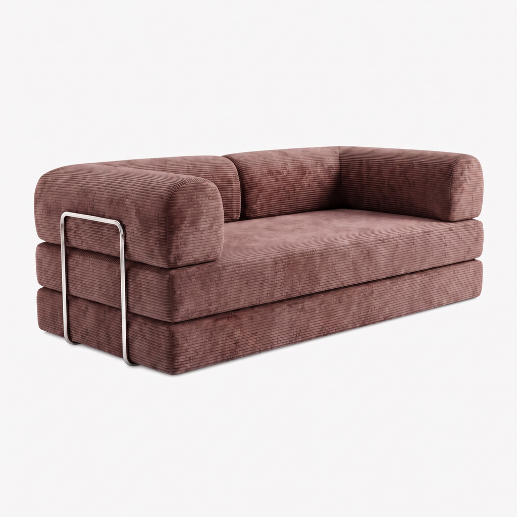 SORA 3-seater sofa bed in Fig corduroy