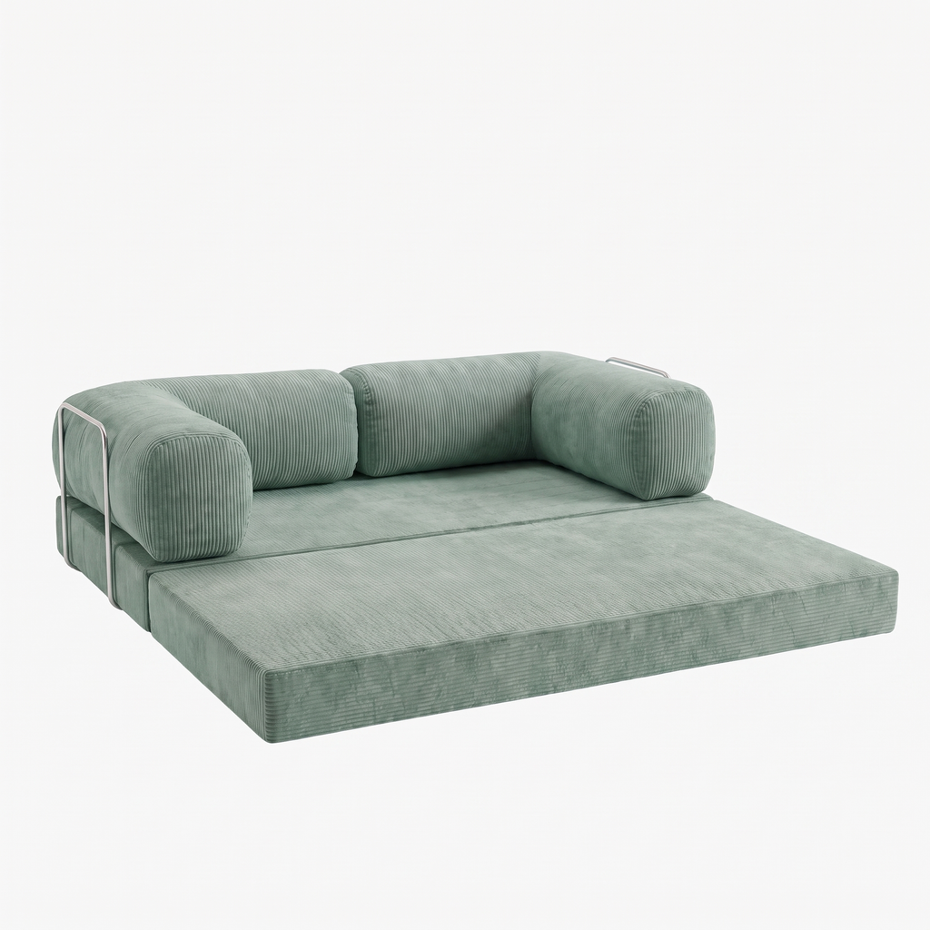 SORA 3-seater sofa bed in Celadon corduroy – alternative view