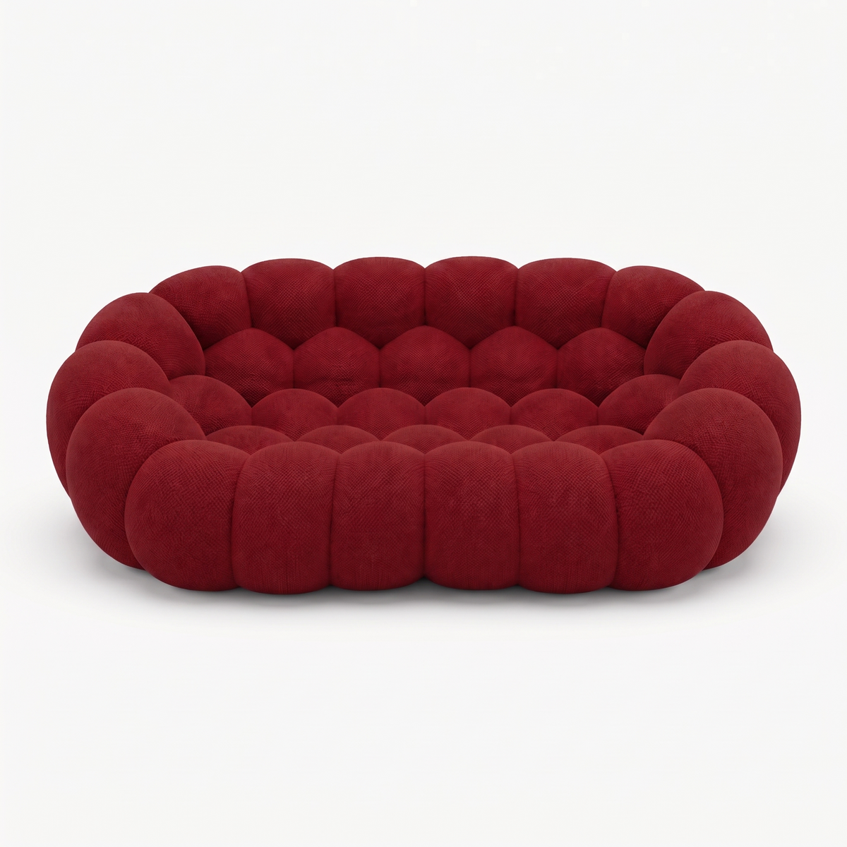 BULÉA 2-seater round sofa in Ruby – studio view