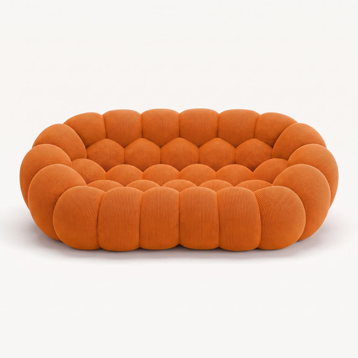 BULÉA 2-seater round sofa in Tangerine – studio view
