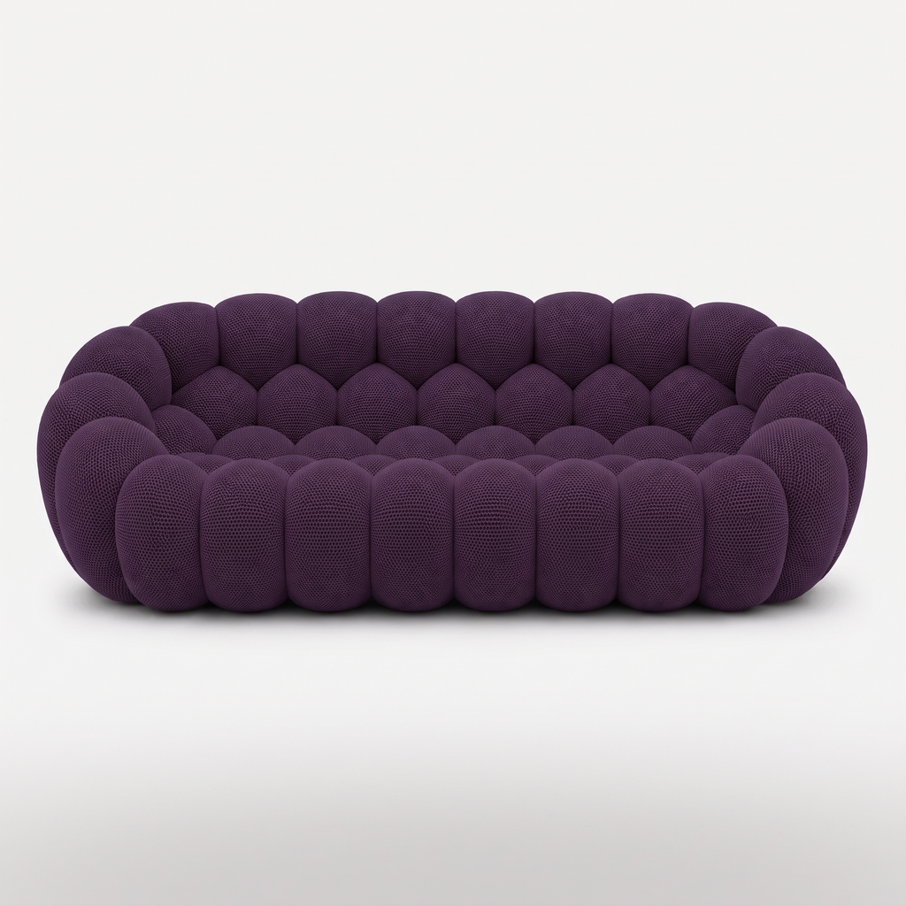BULÉA Maxi 3-seater round sofa in Aubergine – studio view