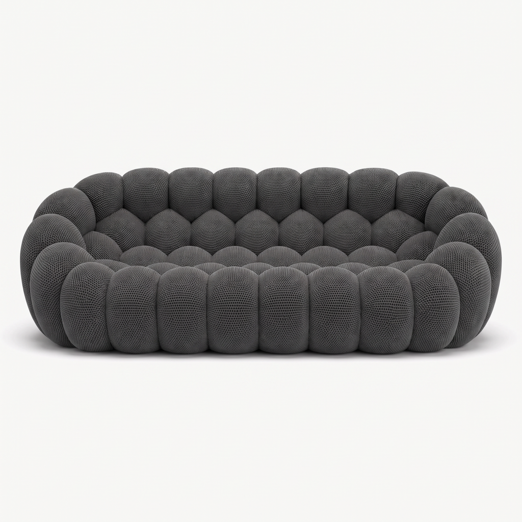 BULÉA Maxi 3-seater round sofa in Charcoal – studio view
