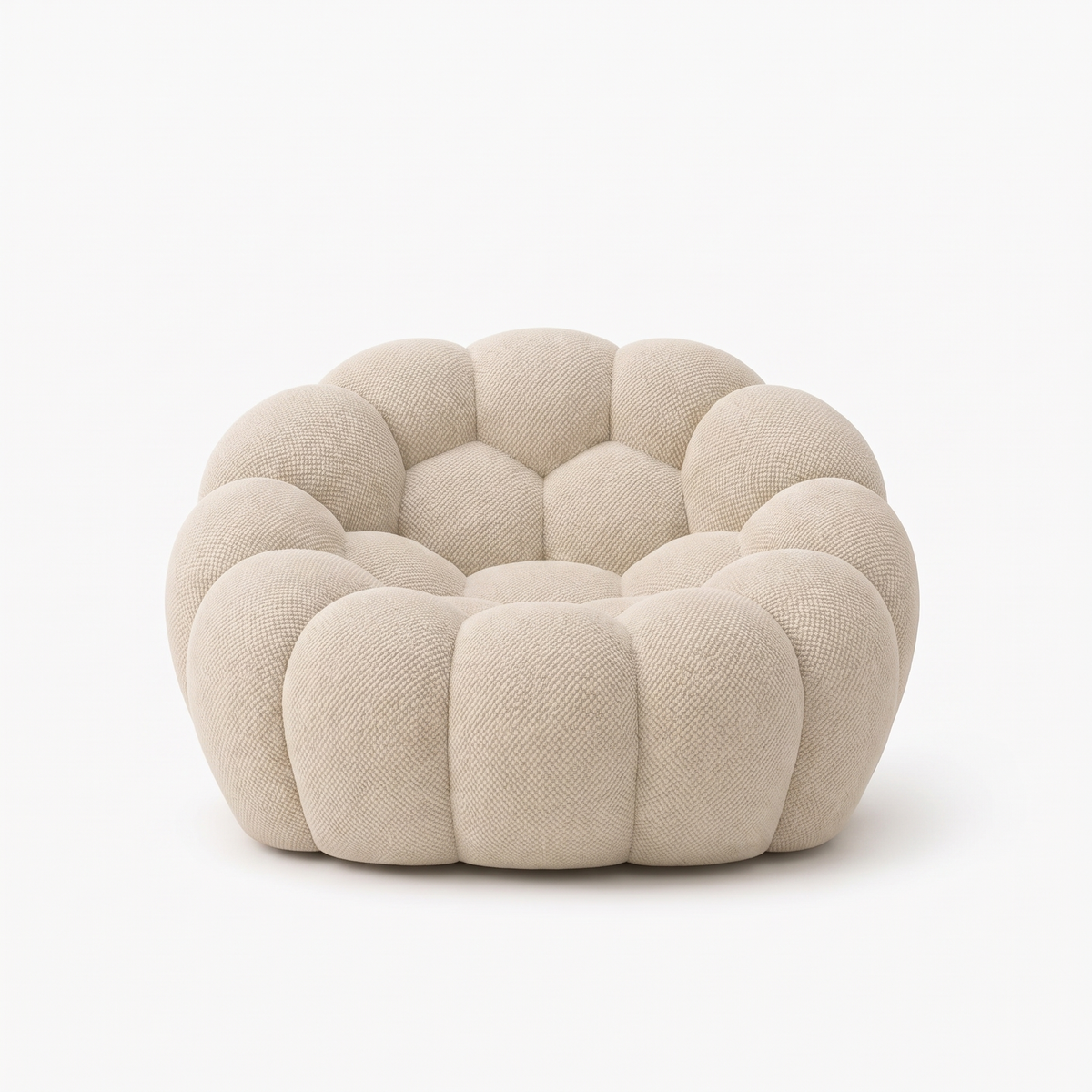 BULÉA Mini round armchair in Linen – studio view
