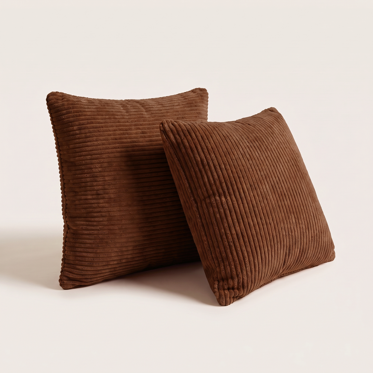 Corduroy cushions, set of 2, in Mocha