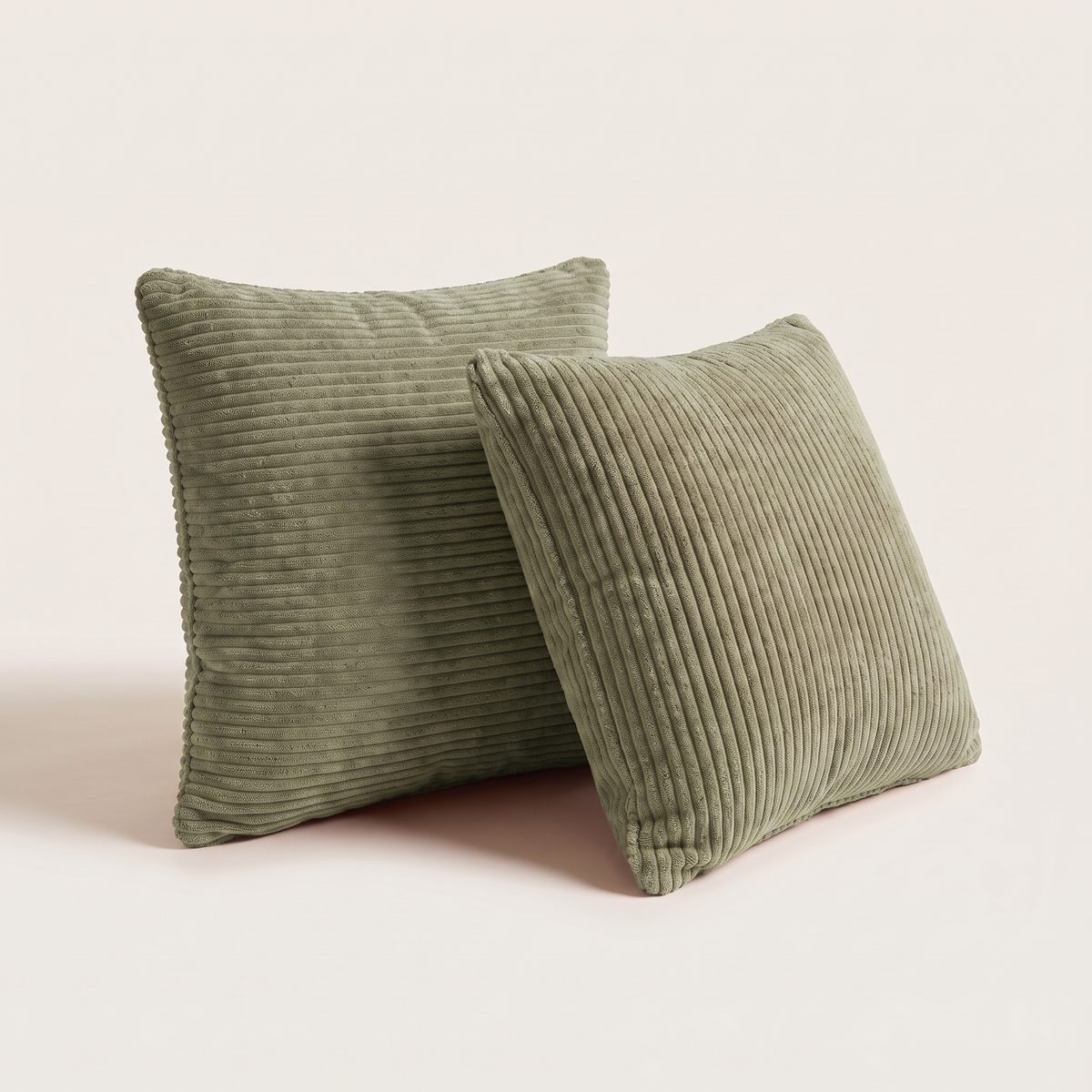 Corduroy cushions, set of 2, in Sage