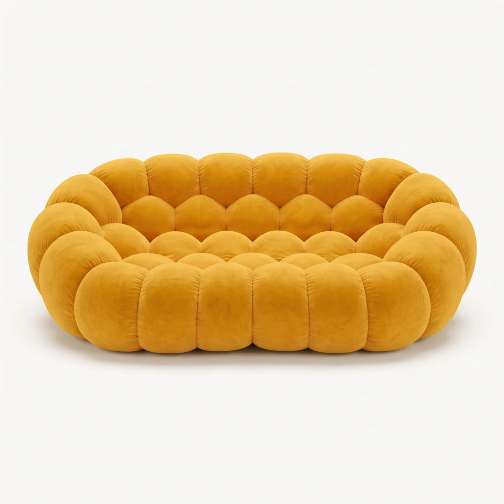 BULÉA 2-seater round sofa in Sunflower – studio view