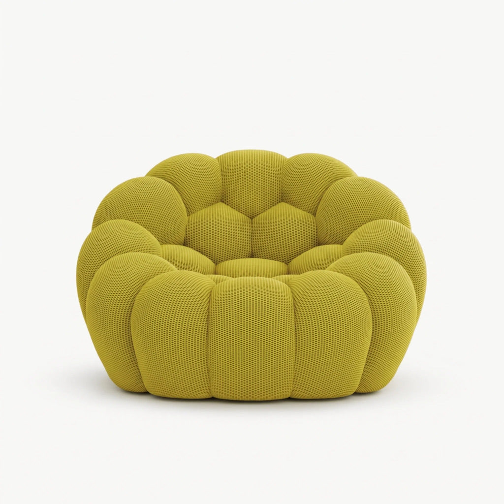BULÉA Mini round armchair in Anise – studio view
