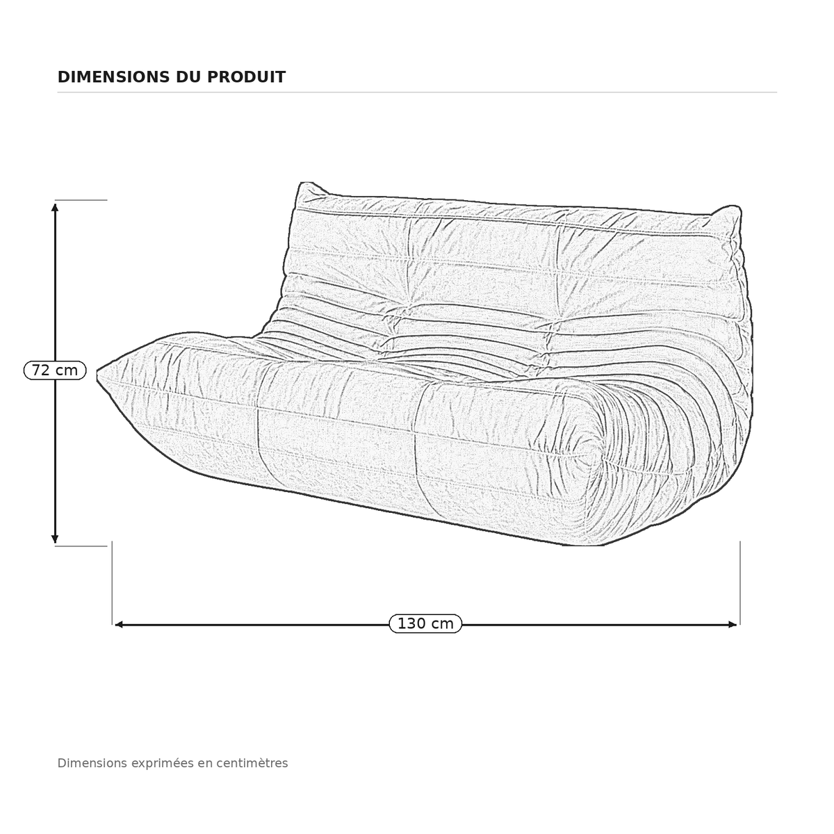 LUMA 2-seater low lounge sofa in Charcoal – dimensions