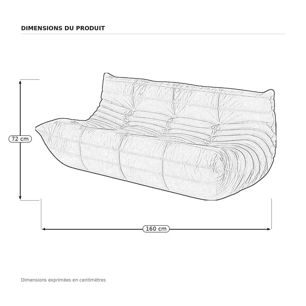 LUMA Maxi 3-seater low lounge sofa in Pearl – dimensions
